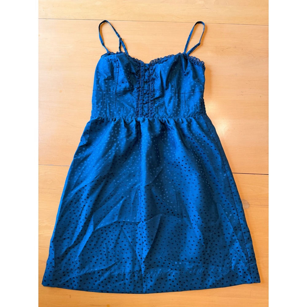 American Eagle Teal Blue  Jacquard Smocked Back Sundress Womens Size 6